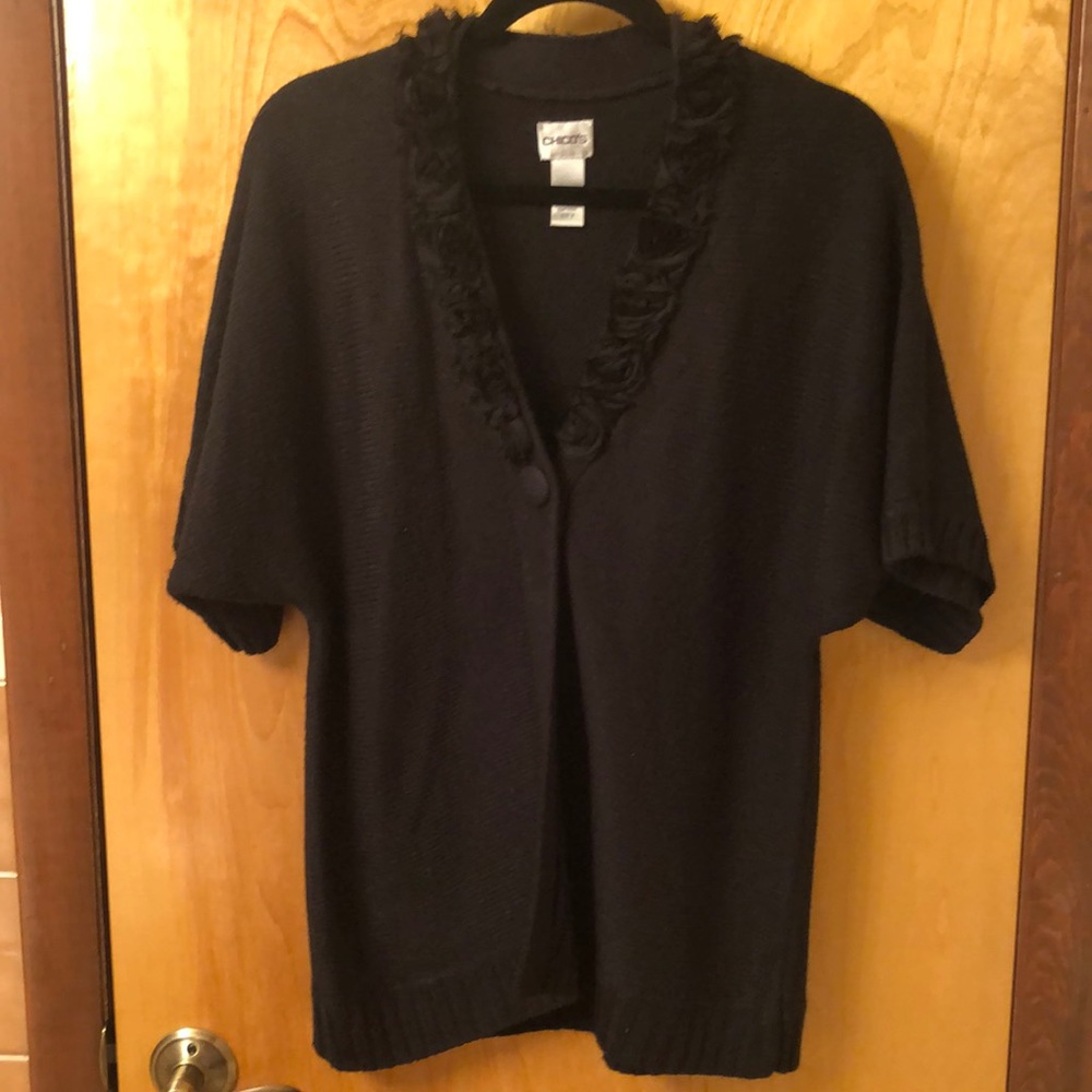 Chico’s black cardigan.